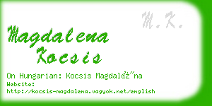 magdalena kocsis business card